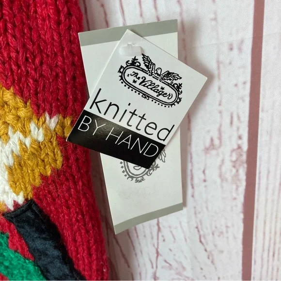 Vintage The Villager M Medium Hand Knit Ugly Christmas Sweater Vest Button NOS - Picture 4 of 8